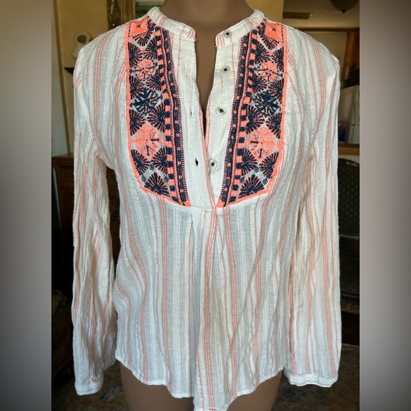 Anthropologie Holding Horses Mesa Embroidered Peasant Top S Boho Western - Picture 4 of 9